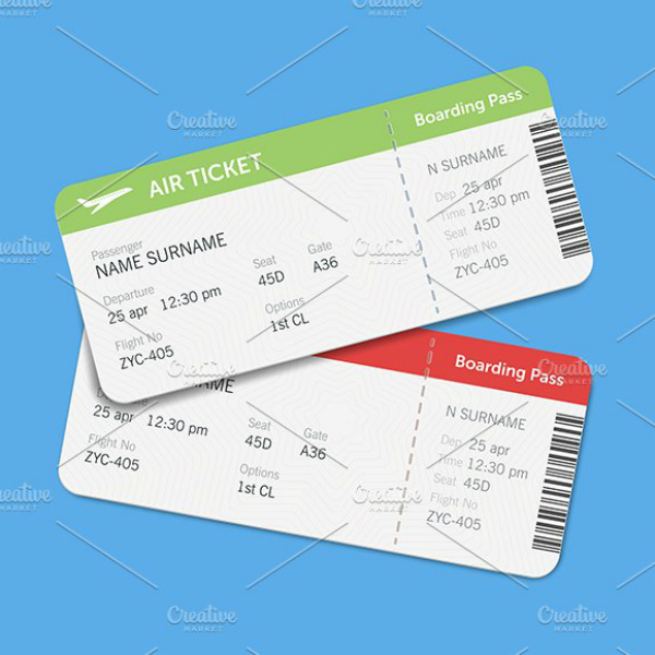 20+ Best Airline Ticket Templates - Illustrator, Pages, Publisher, Word