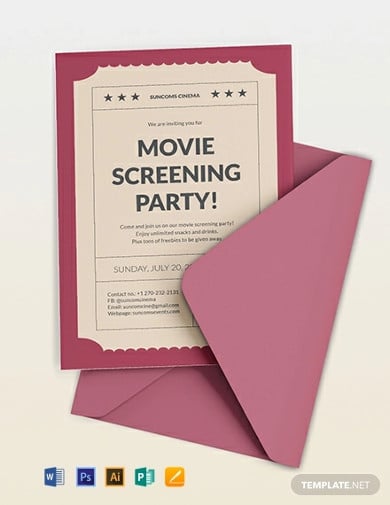 movie ticket invitation template