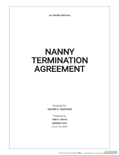 nanny termination agreement template