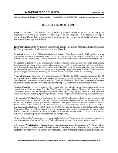 Nonprofit business plan template google docs picture