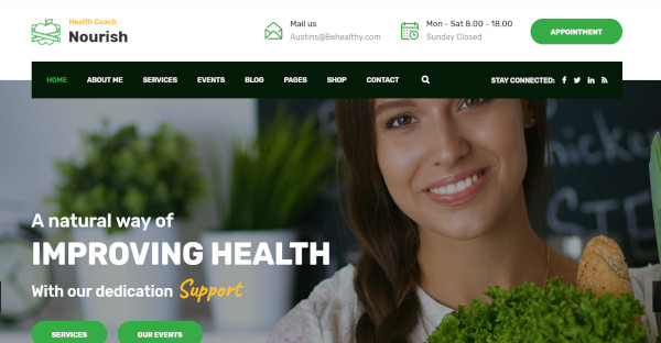 nourish html wordpress theme