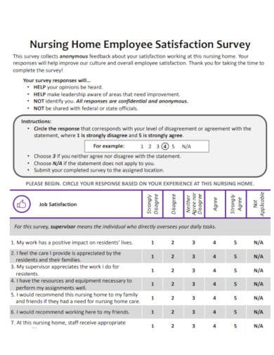 nursing employee survey template