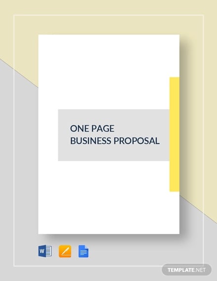 One Page Proposal Template