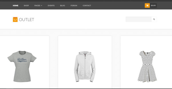 outlet customised wordpress theme