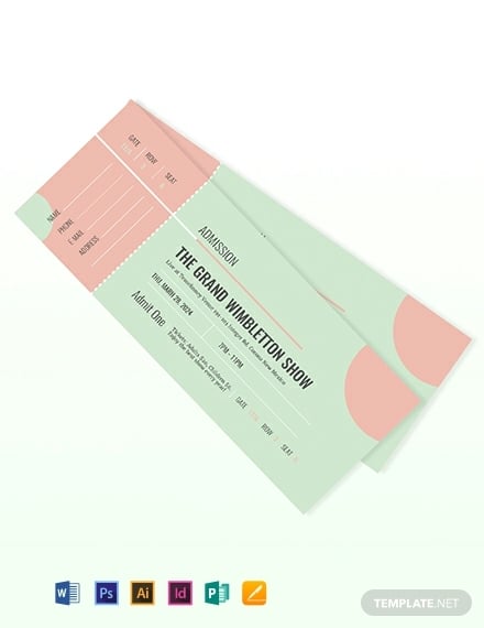 party admission ticket template