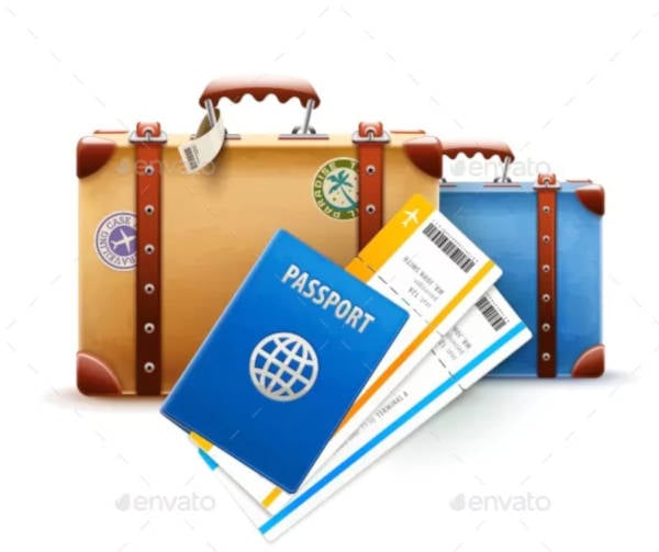 passport and airline ticket