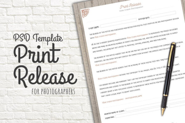 photo print release permission form template