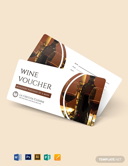 printable restaurant wine voucher example