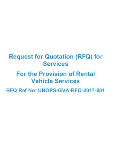quotation for rental vehicle service