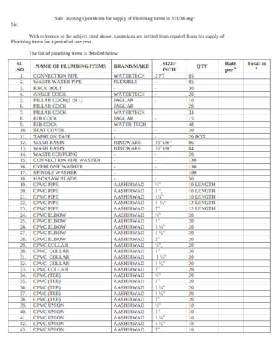 11+ Plumbing Quote Templates in PDF | Word | Pages | Google Docs