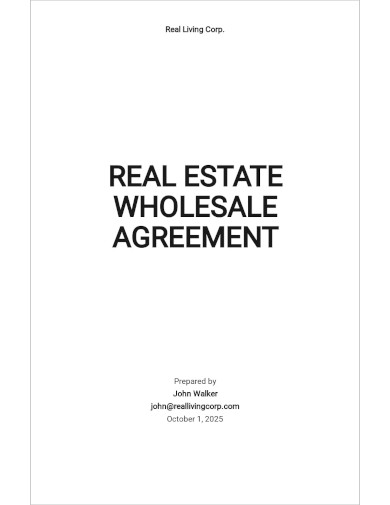 real estate wholesale agreement template