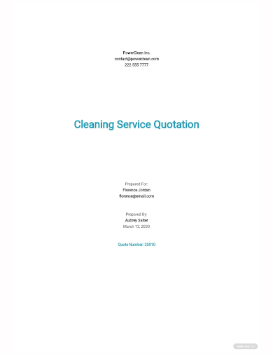 22+ Cleaning Service Quotation Templates in PDF | Free & Premium Templates