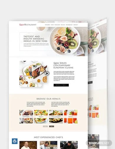 responsive restaurant wordpress theme template
