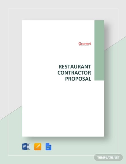 restaurant contractor proposal template