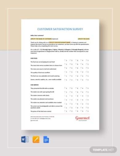 restaurant customer satisfaction survey1