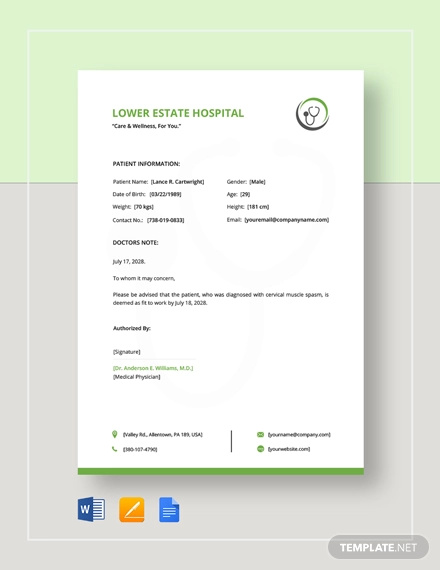 37 free doctors note templates free premium templates