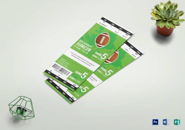 rugby game ticket template