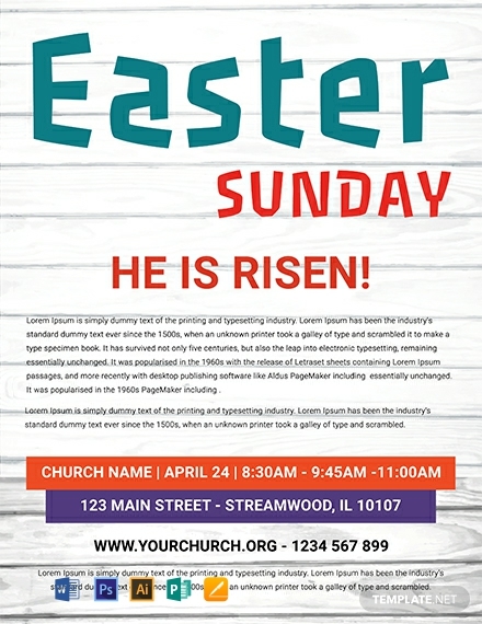 rustic easter sunday flyer example