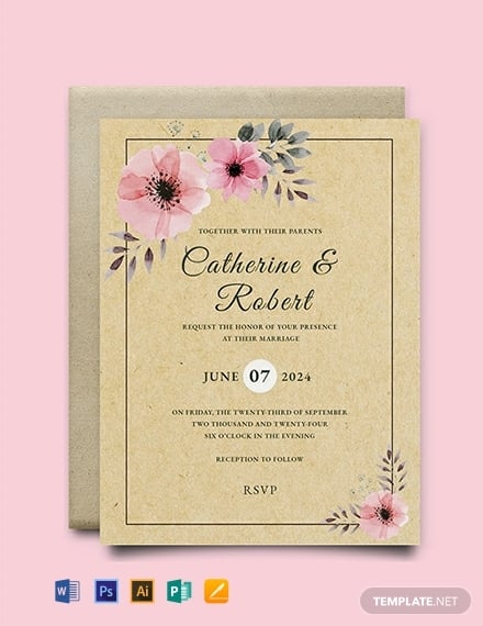 rustic theme wedding invitation sample
