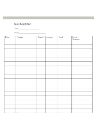 6+ Sales Log Templates - PDF, Word, Google Docs, Google Sheet, Numbers ...