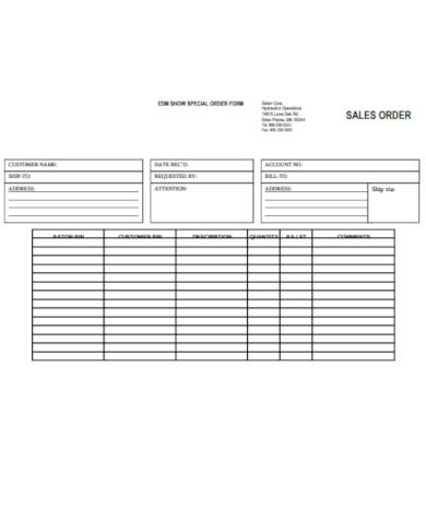 sales order form