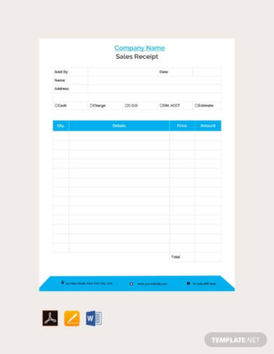 sales receipt template