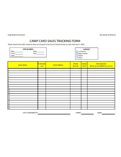 sales tracking form template