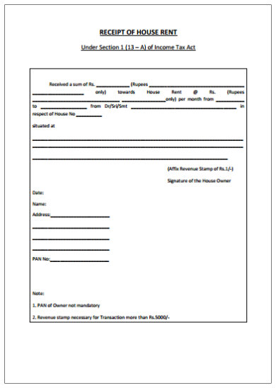 house rent receipt templates illustrator google docs