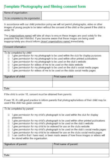 6 Consent Form For Photography Templates Psd Pdf 8315