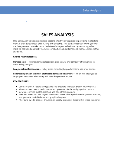 sample sales analysis template