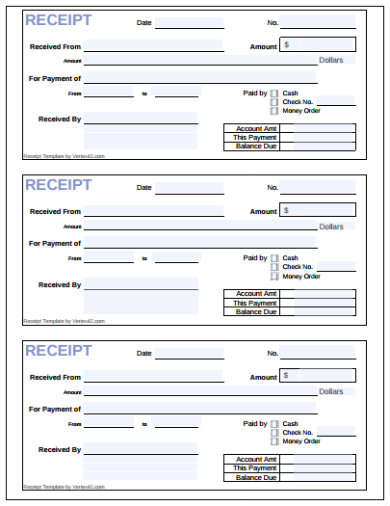 simple cash receipt template