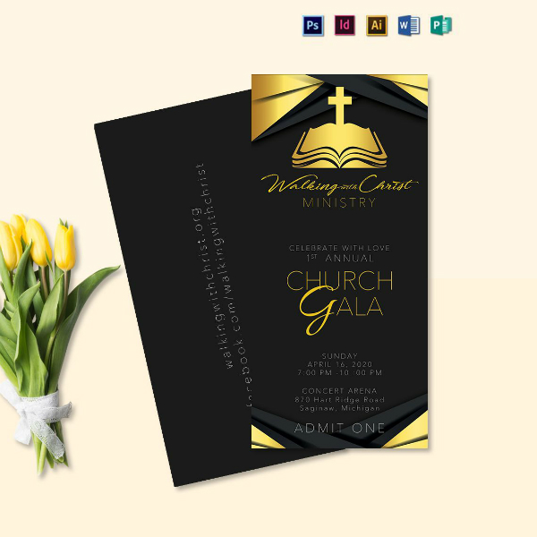 simple church gala ticket sample