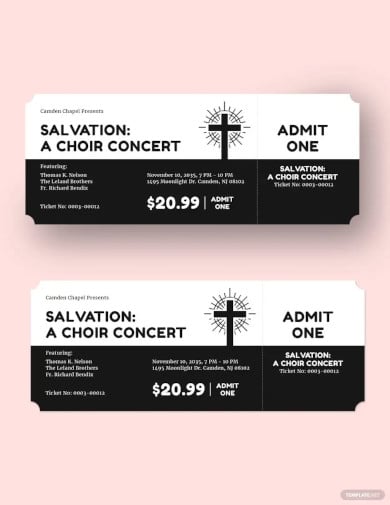 simple church ticket template