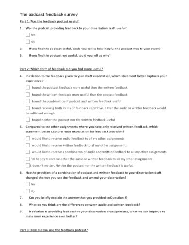 simple feedback survey in pdf