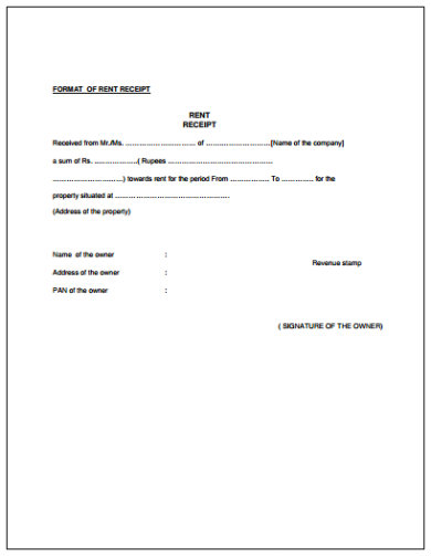 house rent receipt templates illustrator google docs ms excel ms