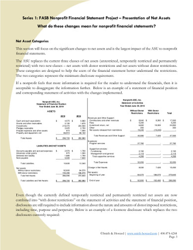 simple nonprofit financial statement