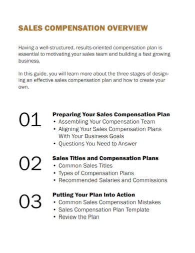 10+ Sales Compensation Plan Templates - PDF, Word, Google Docs, Apple Pages