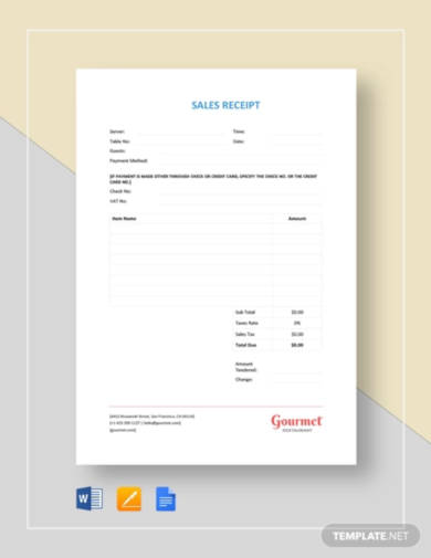 8 best sales receipt templates pdf word google docs excel google