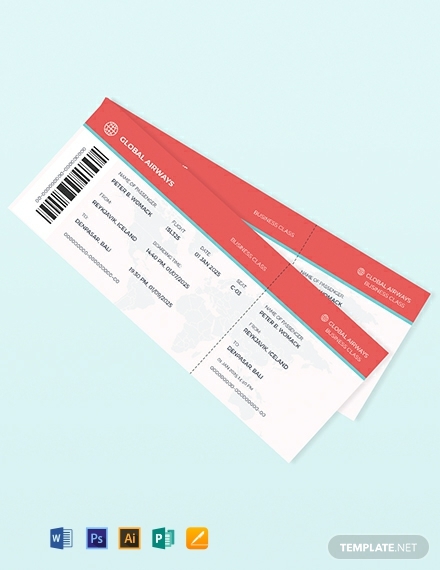 simple travel ticket invitation template