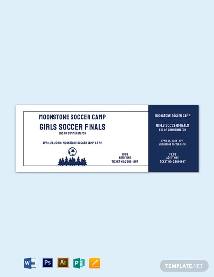 soccer camp ticket template