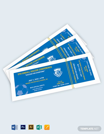 soccer field reserved event ticket template