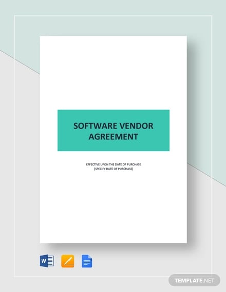 software vendor agreement template
