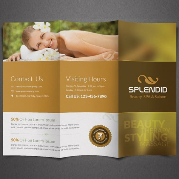 splendid spa salon brochure sample