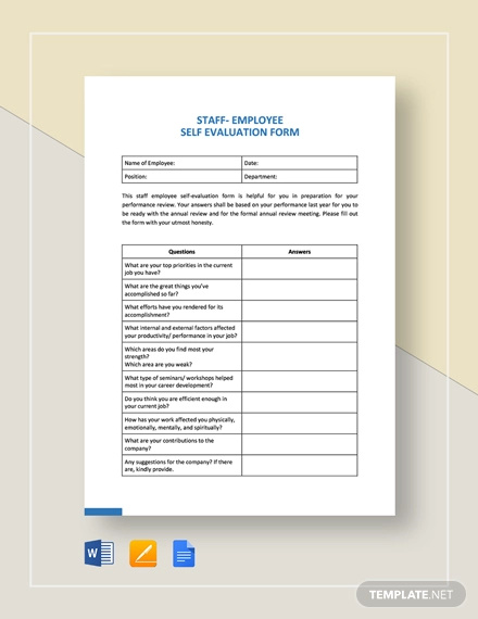 14  Employee Evaluation Templates Word Apple Pages Google Docs