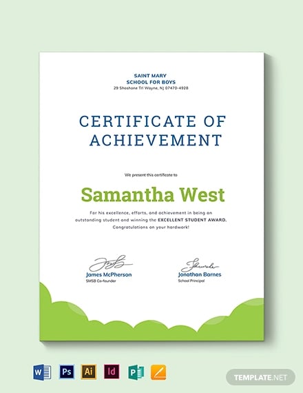 sunday school achievement certificate template