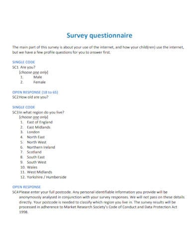 survey questionnaire template in pdf