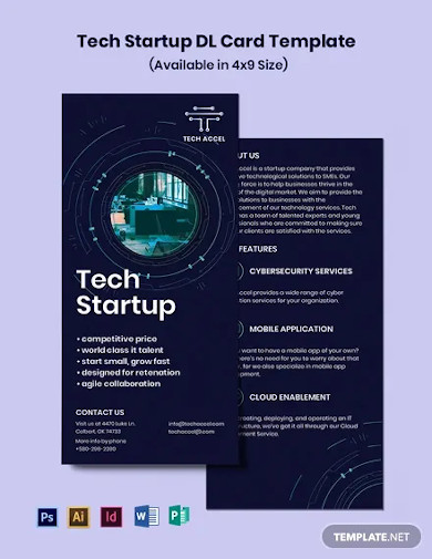 tech startup dl card template