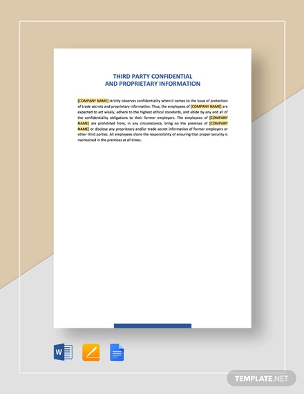 third party confidential information policy template