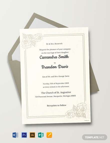 traditional wedding ceremony invitation template