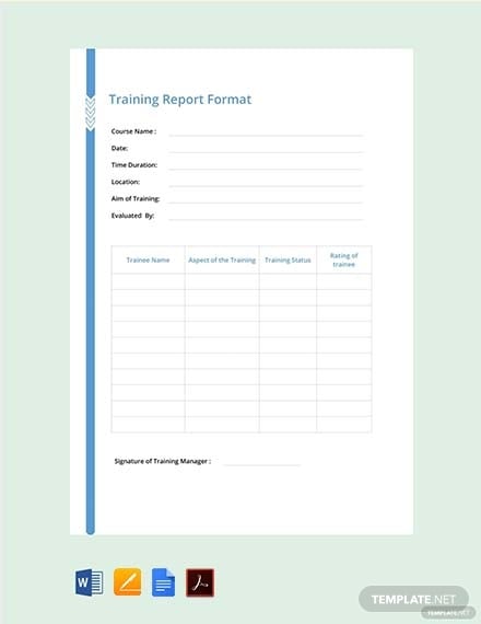 training-report-format